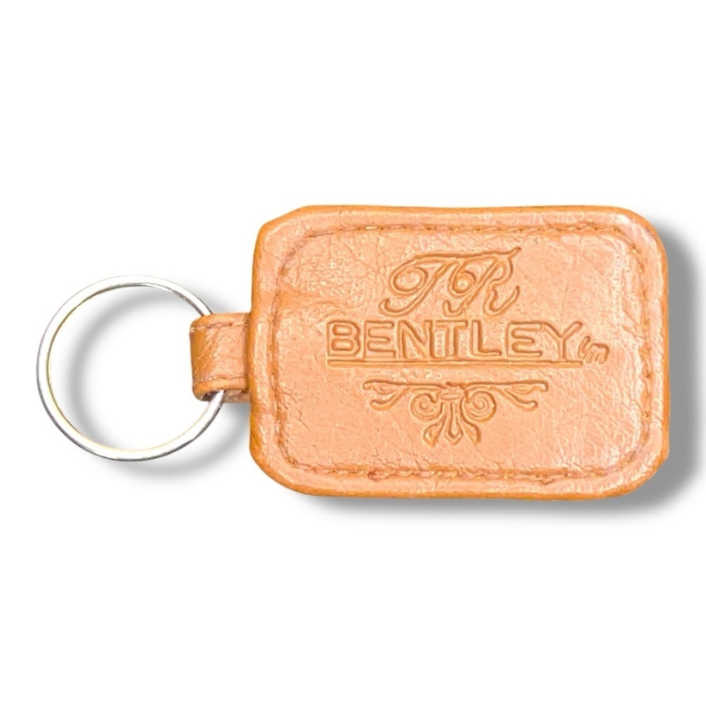 Vintage Bentley Tan Brown Leather Keychain Collectible Travel Automobile